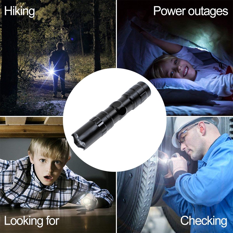 Lampu Senter Led Mini Portable Tenaga Baterai Bahan Aluminum Untuk Darurat / Camping / Hiking