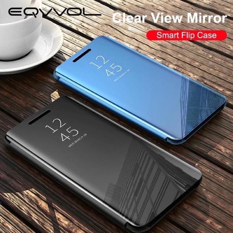 VIVO T1 Y75 5G Y51A Y51 2020 Y53 Y71 Y81 Y83 Y91 Y91C Y93 Y95 Y1S Flip Cover Clear View Case Mirror Standing