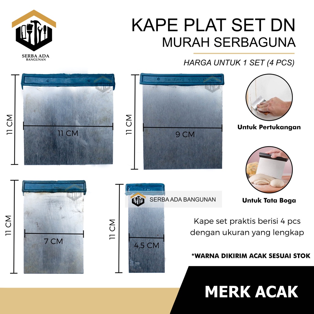 SKRAP/ KAPE / SCRAPER KAPE SET DN JAPAN DAPAT 1 SET ISI 4PCS TERMURAH UKURAN BERVARIASI ALAT KEROK