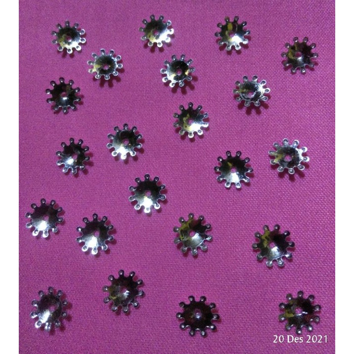 Payet Bunga Ramborci Bunga Mote Manik Bunga Payet Silver Payet Hitam (+-3 gram)