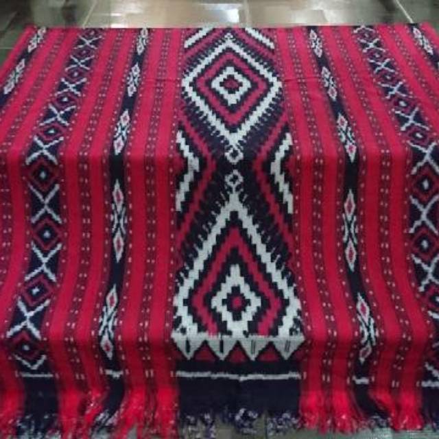 Kain tenun blanket etnik motif kawungTGH merah