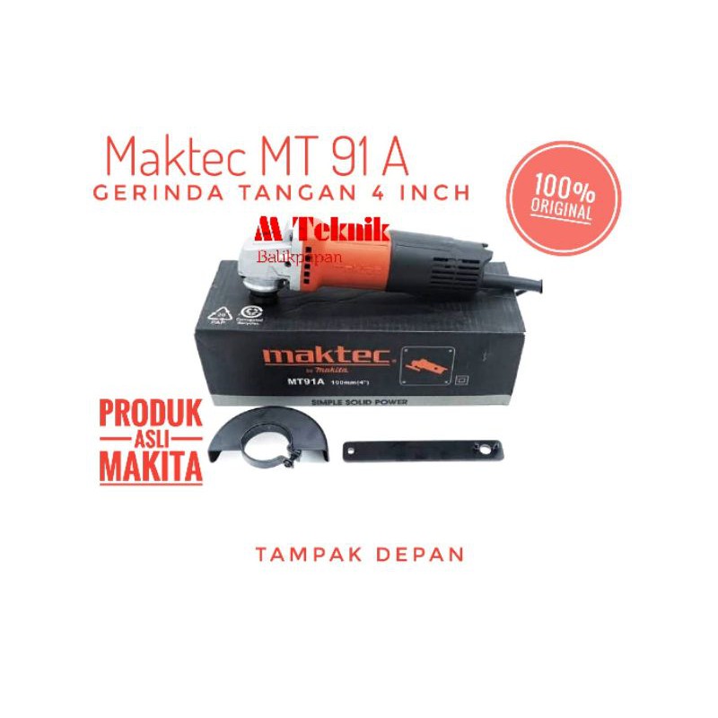 Gerinda 4" Maktec MT 91A gurinda 4 inch mt91a FREE Masker ASLI Maktec