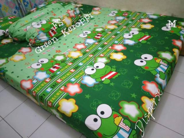 Sprei homemade termurah singing keropi jf blue lol pooh