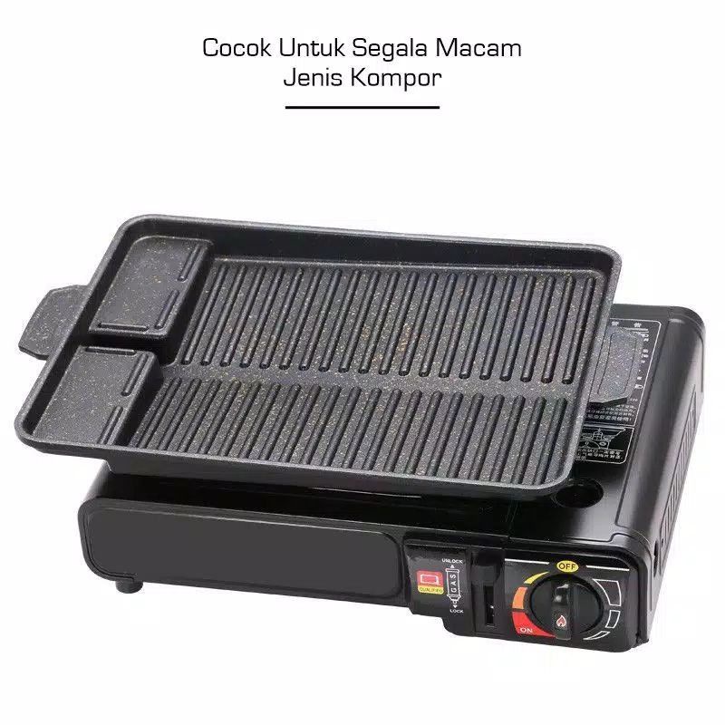 Tempat Pemanggang Daging / Alat Panggang Daging / alat pemanggang BBQ double pan