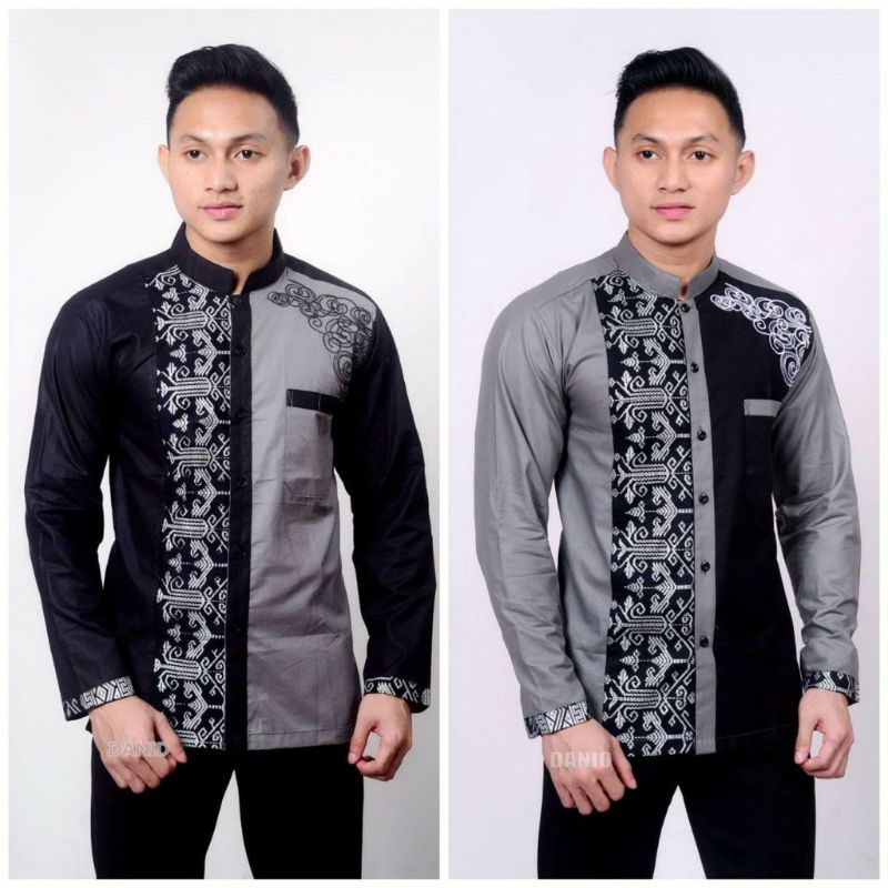 Baju koko Pria Batik Hilwa elrumi koko hadroh seragam