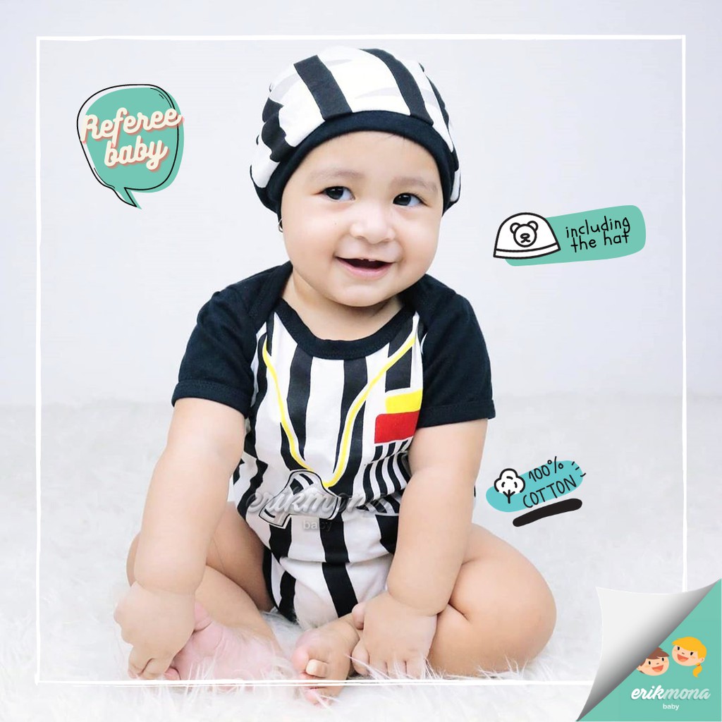 ✔️baju bayi jumper bayi ✔️ lucu model wasit / referee baby✔️