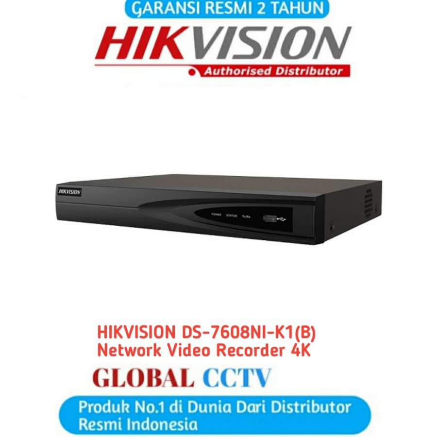 Jual HIKVISION 7608NI-K1(B) NVR 8 CHANNEL 4K NVR GARANSI 2 TAHUN ...