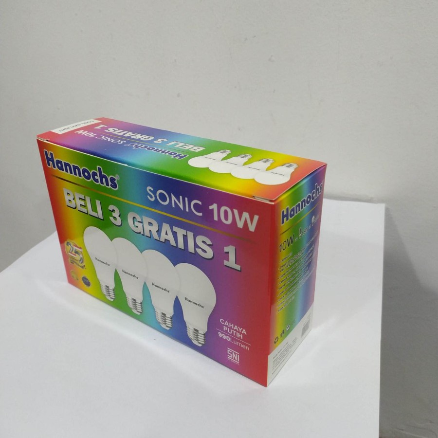 Lampu LED Hannochs Paket 10W Beli 3 Gratis 1 10 w 10 watt 10watt PUTIH