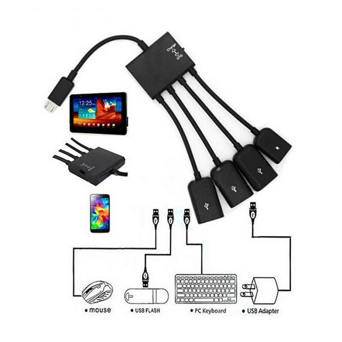 Multifunction Micro USB OTG Hub 4 in 1 Data Cable &amp; Charge segitiga Y port jack jek cabang split 4 in 1 Adapter Micro USB Power Charging Host OTG Hub Adapter Cable For Galaxy Note/S3/S4/S5/Tab3 8.0 Xperia NX-02D/acro HDIS12S