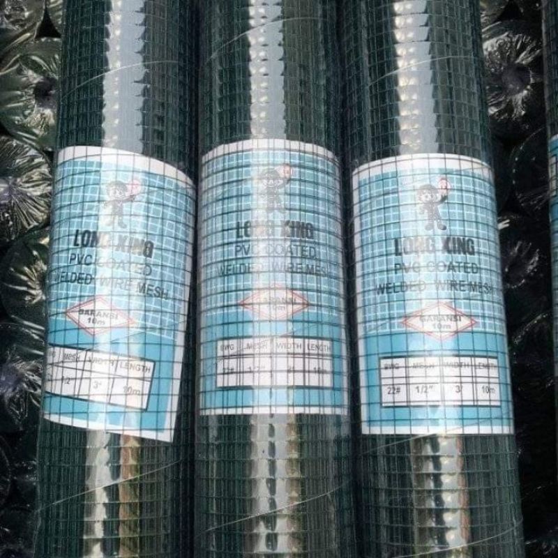 Asli full 10meter Kawat Ram, kawat kandang ayam, kawat Loket PVC Hijau 1/4 & 1/2 1 Roll 1Roll 1Rol 1