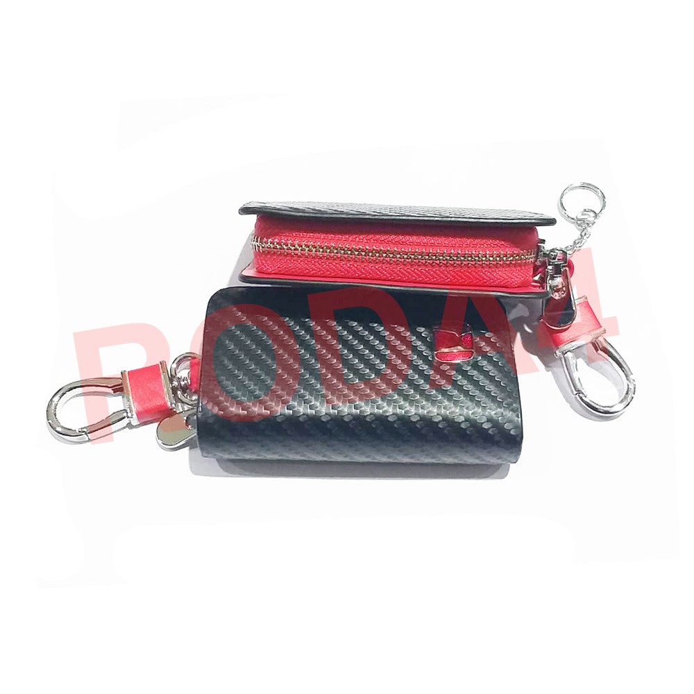 Dompet STNK Mobil Logo HONDA Motif Carbon