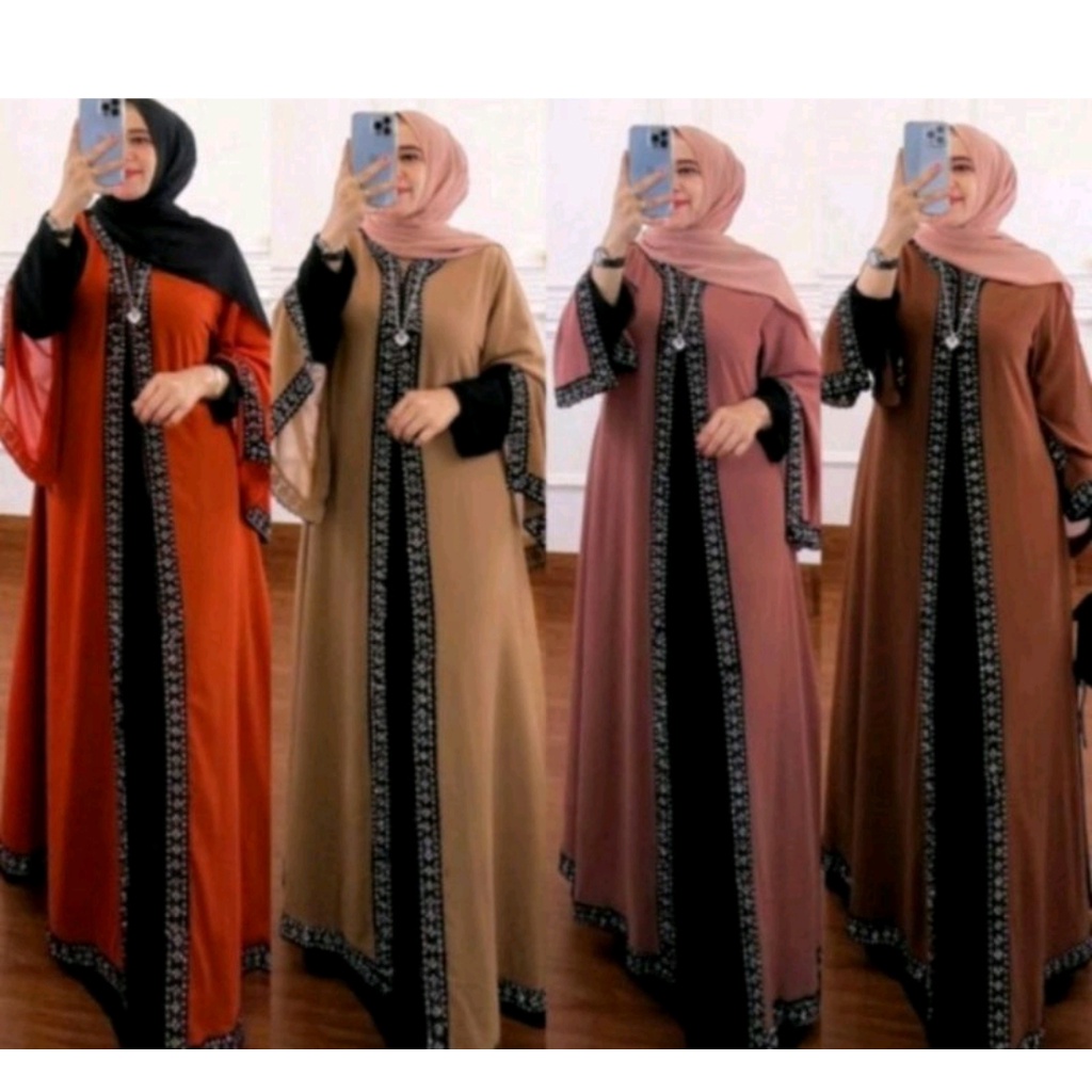 Abaya Turkey Arab Dubai Original Terbaru Premium Mewah Hitam Wanita Dewasa Elegan Modern Model Impor
