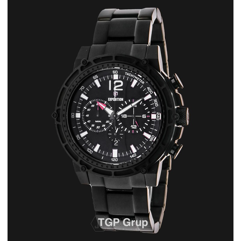 Expedition E 6716 MC BIPBA Man Chronograph Black Dial Stainless Steel