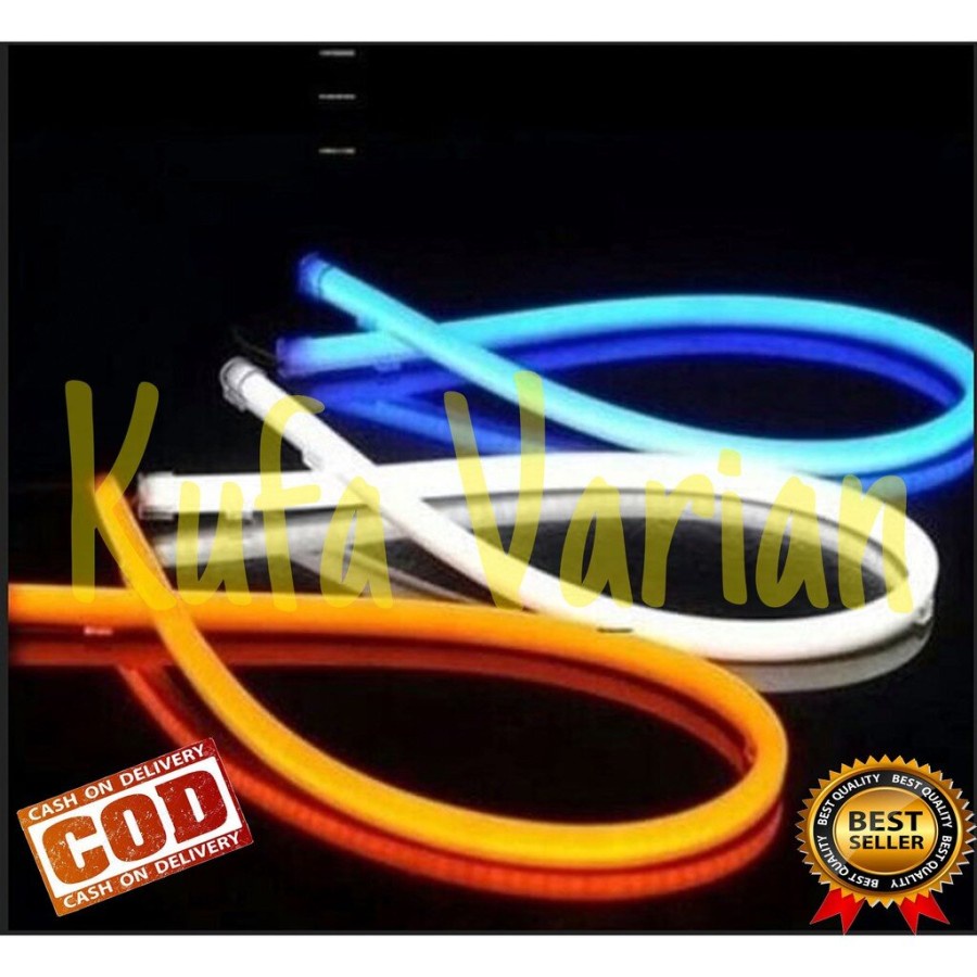 promo discount Led DRL Flexible 60cm Lampu alis Neon Motor Mobil Warna Warni Diam dan Flash Universal Murah