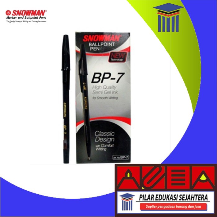 

BOLPEN / PULPEN SNOWMAN BP-7 0.7 (1 PACK) MURAH