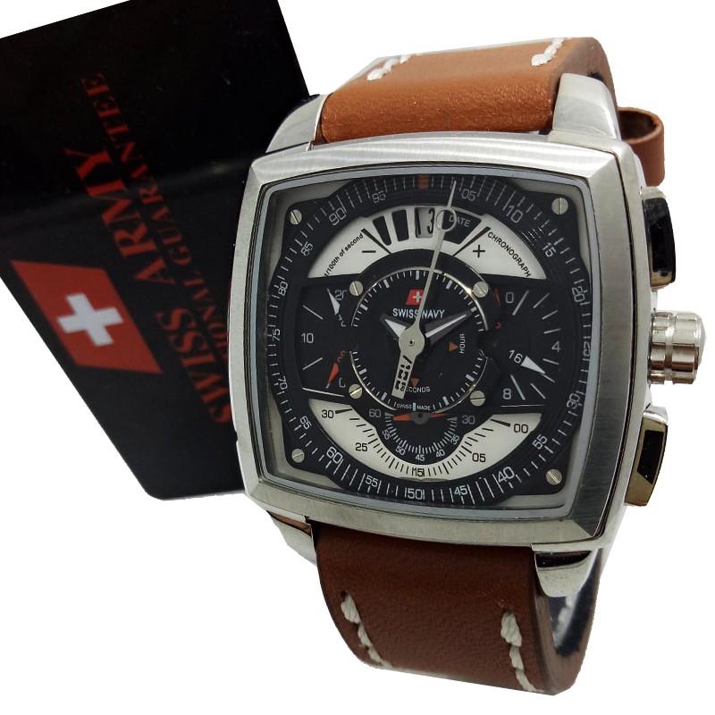 Jam Tangan Original Swiss Army SA8893CH - Coklat Silver Black
