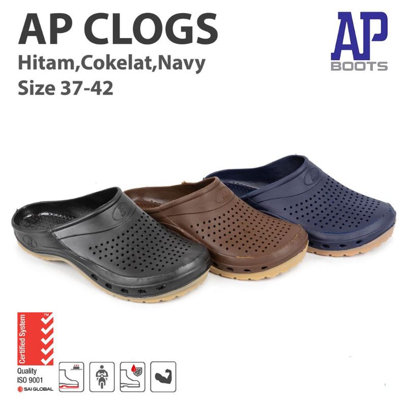 Sandal Slop AP Clogs - Sandal AP Boots Karet Anti Slip