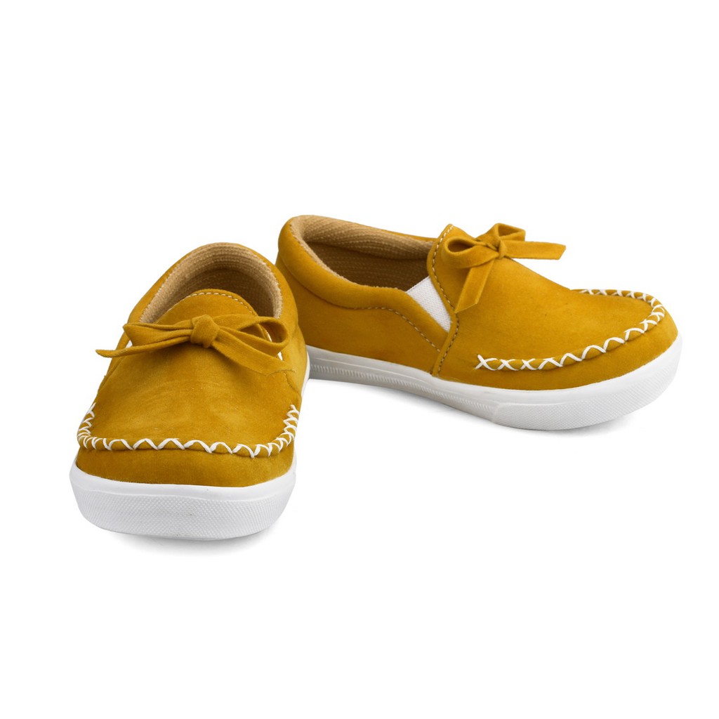 [COD] sepatu anak perempuan pita kuning suede N01 KUNING