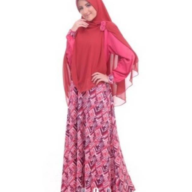 HAI HAI GM 023 GM23 /Gamis Merah/Gamis pesta SATIN