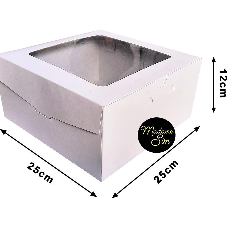 

KOTAK KUE - CAKE BOX 25 x 25 x 12 CM - DUPLEX PUTIH ( ISI 10 PCS ) ♪