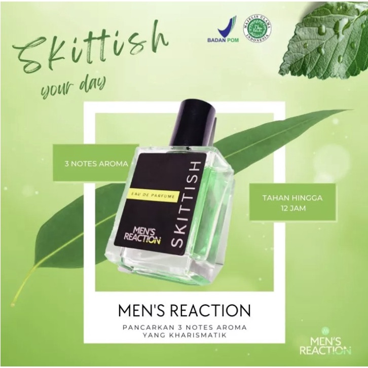 Parfum  Mens Reactions Skittish Dengan Sensasi 3 aroma Keharuman