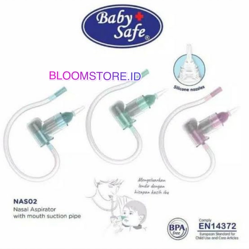 BABY SAFE Nasal Nose Selang Aspirator NAS02 NAS01 Alat Sedot Sedotan Penyedot Lendir Ingus Pembersih Hidung Bayi Pilek Mempet Mempat Kesumbat Babysafe Mouth Suction Pipe