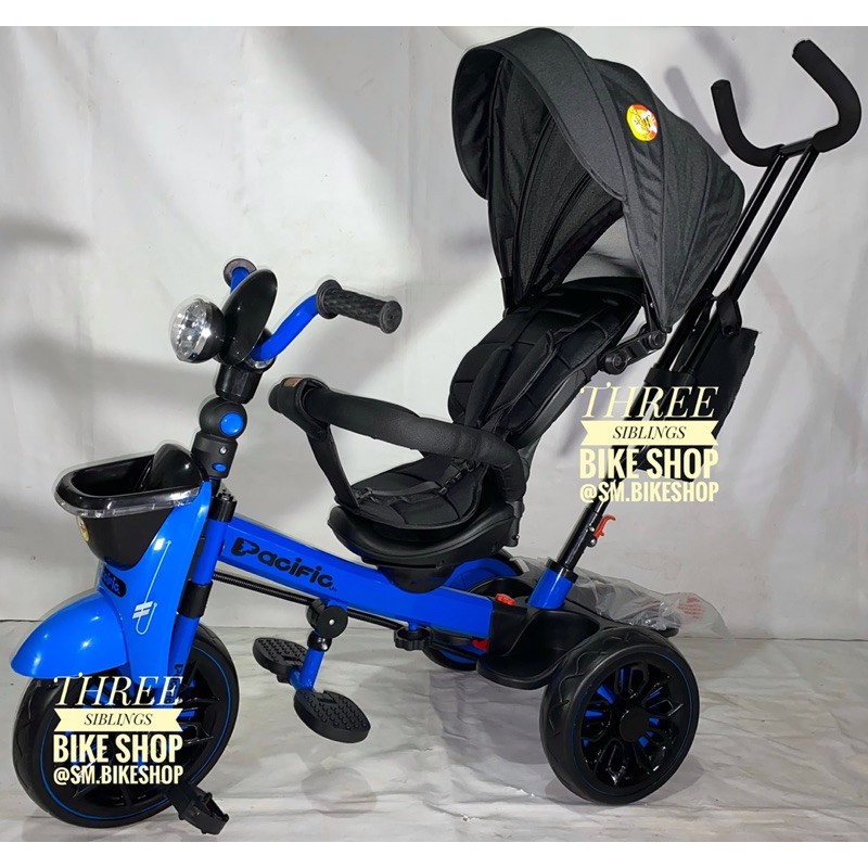 SEPEDA RODA TIGA STROLLER PACIFIC 9951 JOK BISA DIPUTAR,DISERTAI CANOPY DAN MUSIK