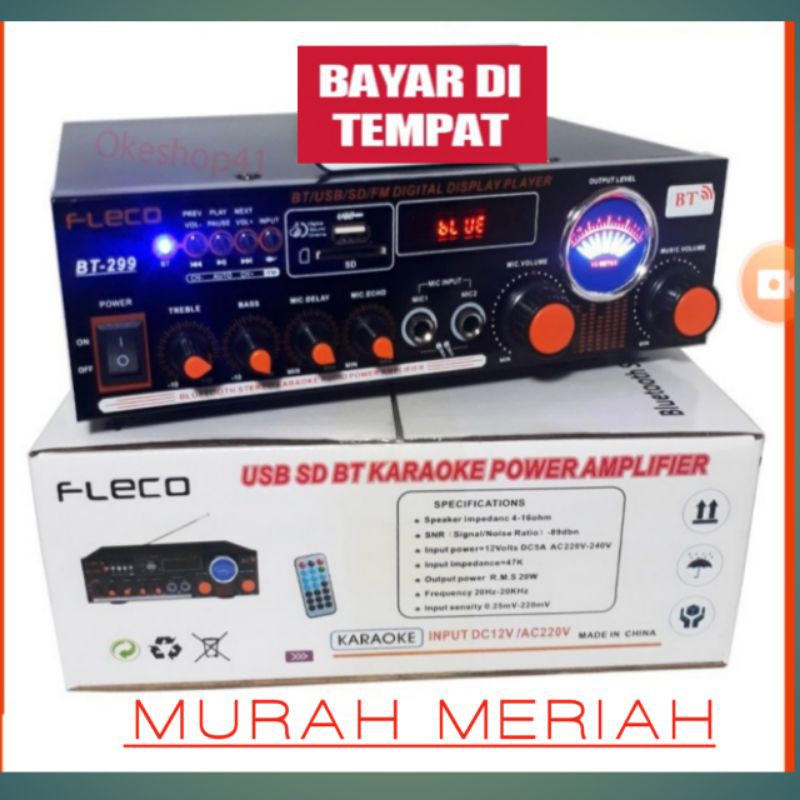 Power amplifier fleco amply karaoke bluetooth pro audio sound system ampli murah rumahan