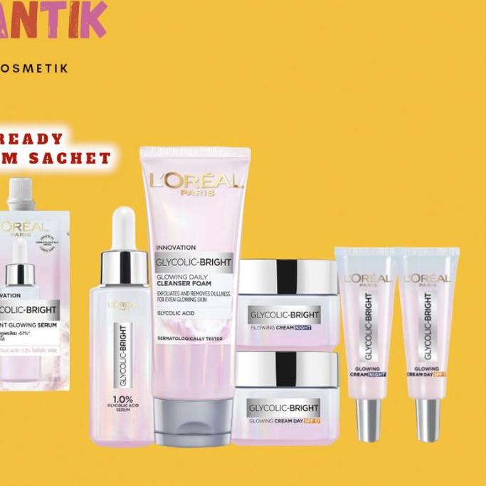 ⚡erbu KejutanL'Oreal Paris Glycolic Bright Serum 15ml/Loreal Bright Serum/Loreal Serum Glycolic