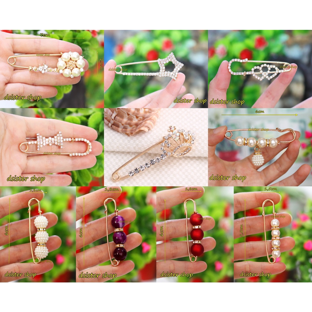 Bros Aksesories Bentuk PENITI BESAR Hiasan Jilbab Busana