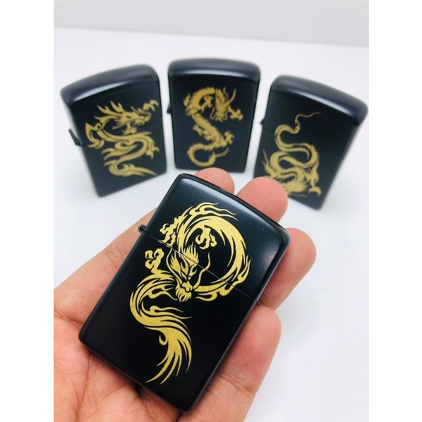 Korek Zippo Hitam Motif Naga Korek Antik Dan Unik