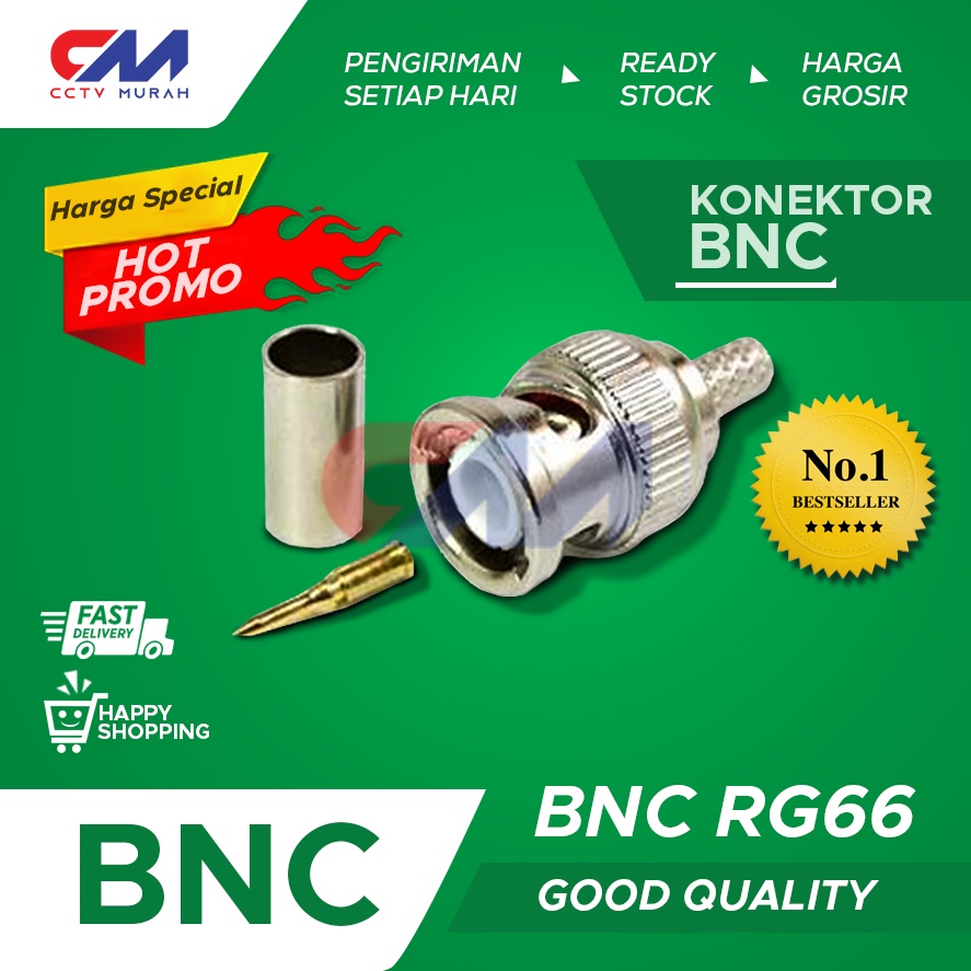 BNC JEPIT RG-6 || CONNECTOR BNC JEPIT || ORIGINAL TAIWAN || BNC CCTV ANTENA DLL