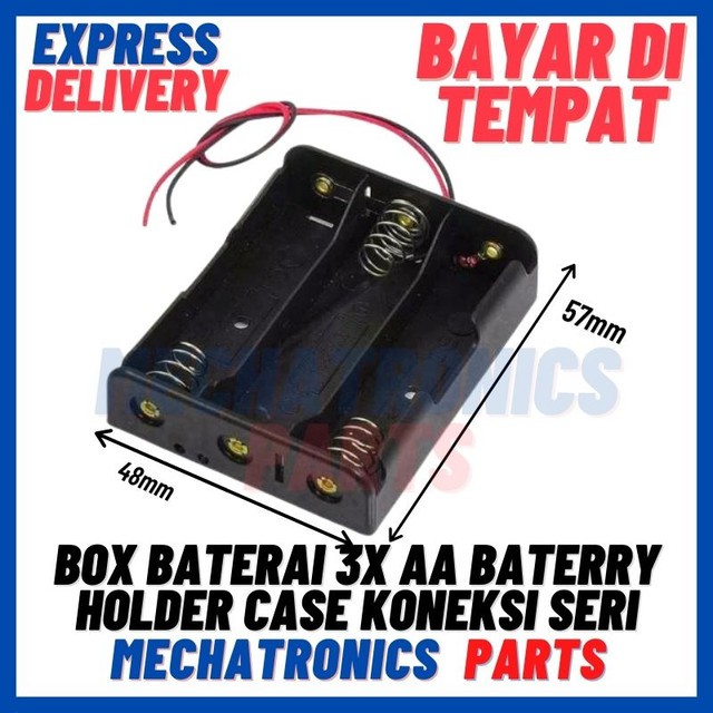 [SOC-9099] BOX BATERAI 3X AA BATERRY HOLDER CASE KONEKSI SERI