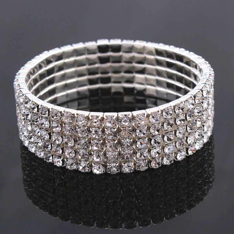 【TERSEDIA &amp; COD】Fashion Crystal Rhinestone Stretch Bracelet Bangle Wristband Wedding Bridal Gift