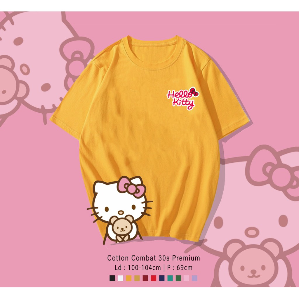 HELLO KITTY SIDE / TERMURAH BAJU KAOS KATUN WANITA LENGAN PENDEK / TUMBLR TEE /  CUSTOM TEE