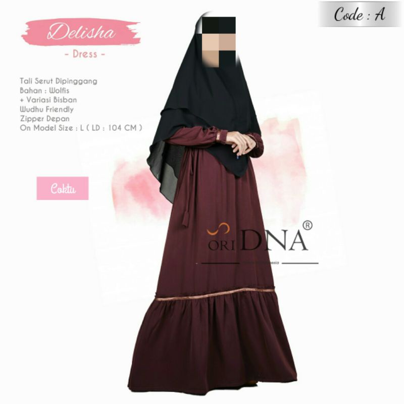 Sale Gamis Delisha Size L Ori DNA Clothing BTC Solo
