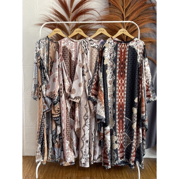 {ASKA.ID} SORA KAFTAN IKAT SILK BAJU GAMIS LEBARAN MOTIF BATIK