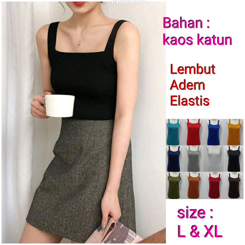 TANKTOP KOREA BASIC - TANKTOP GOOD QUALITY SUPER SOFT L &amp; XL