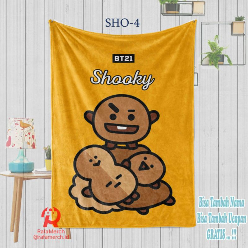 shooky - selimut shooky - shooky bts - shooky - selimut karakter lucu - selimut korea lucu