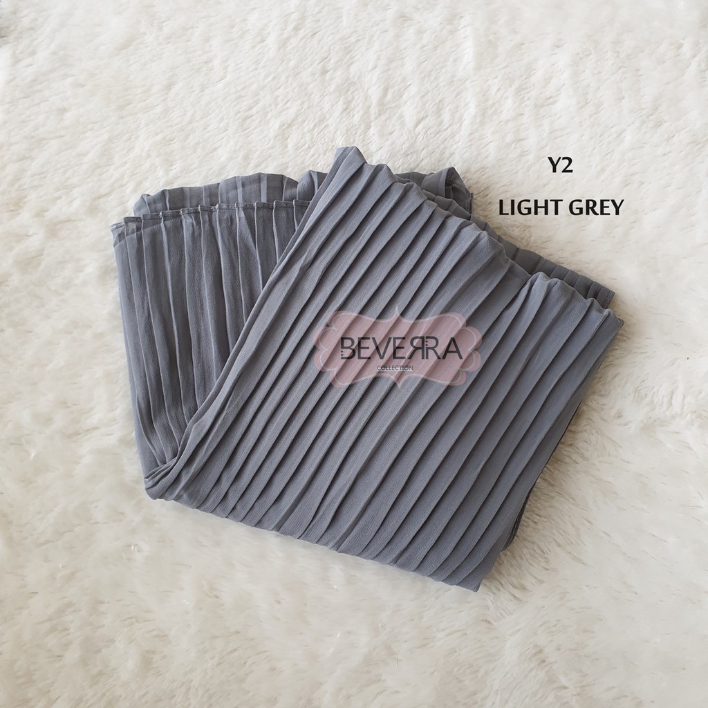 HIJAB PASHMINA PASMINA PHASMINA PLISKET PLEATED SHAWL HEAVY CHIFFON CRINKLE CRINCLE PRISKET - A30-Y2 - LIGHT GREY