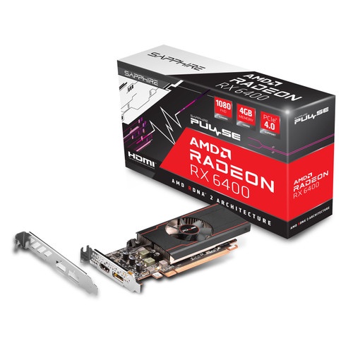 VGA Sapphire PULSE AMD Radeon RX 6400 4GB GDDR6 Low Profile