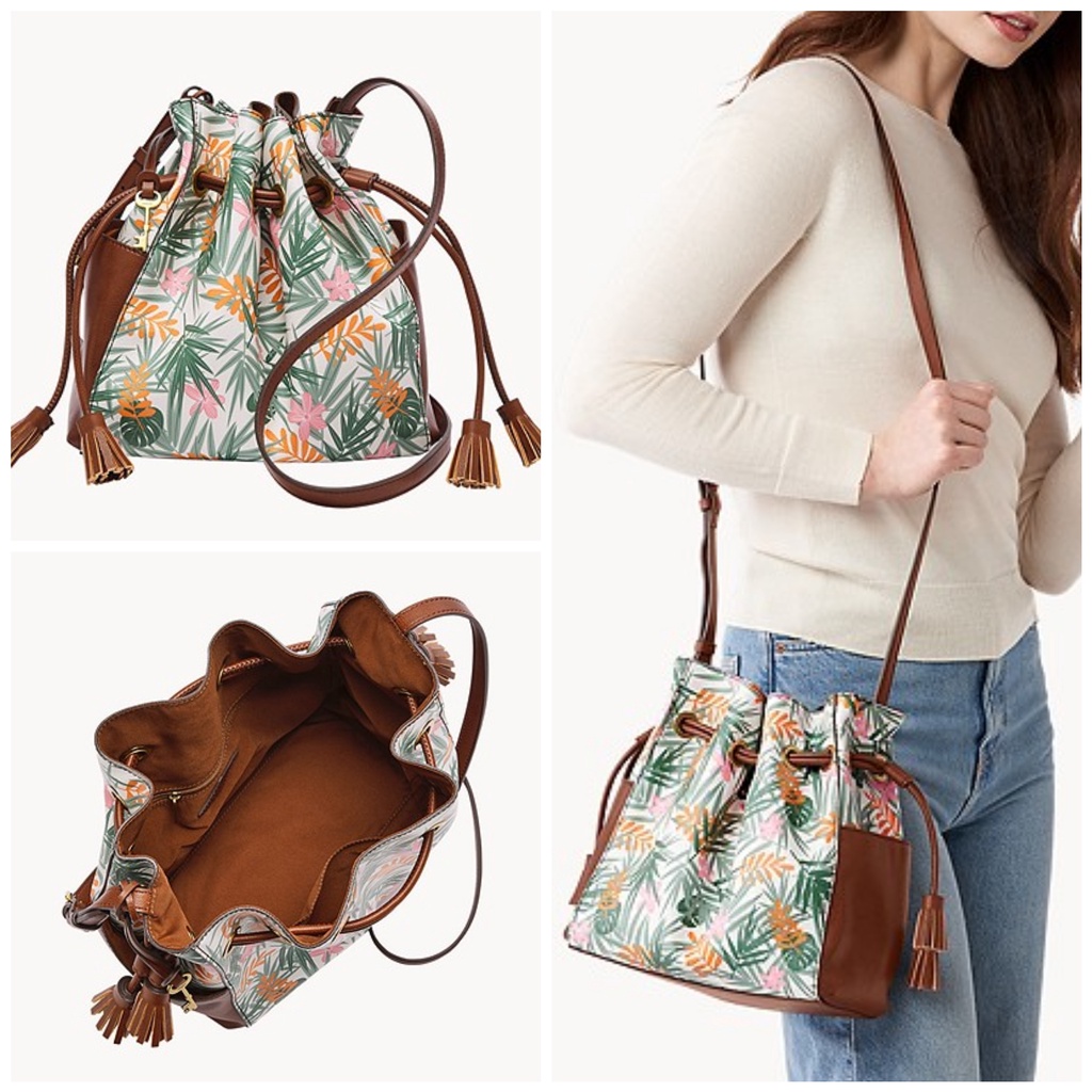 Tas Fos Rayna Drawstring Crossbody Leaf Green sz 24x26x11cm