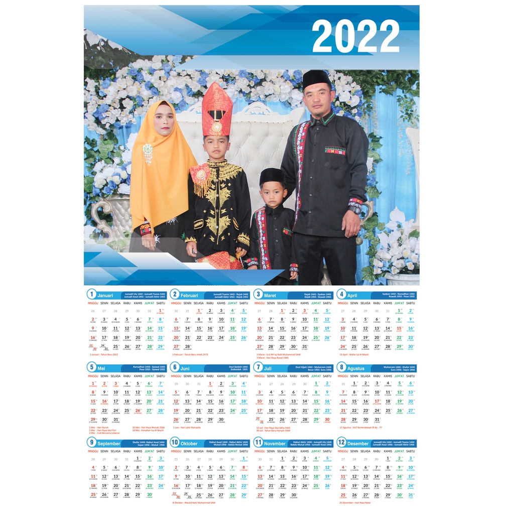 

Cetak Kalender Dinding Tahun Baru 1 LBR Custom Foto Murah