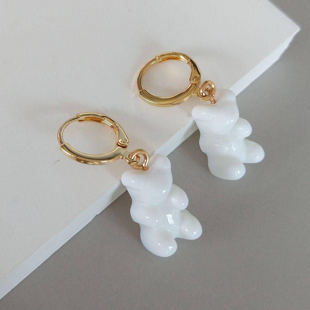 Lily Bear Anting Wanita Warna-Warni Jelly Beruang Lucu Permen Telinga Stud Menjuntai Earrings