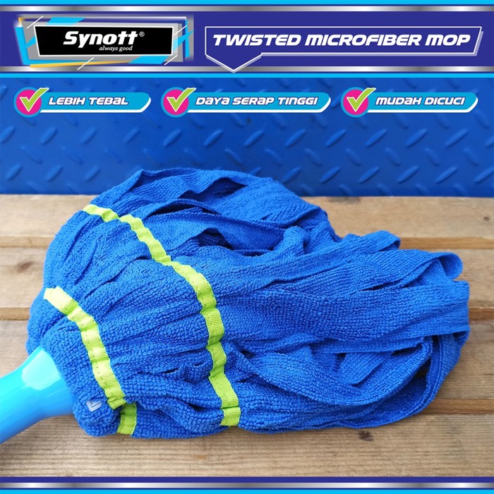 Pel Lantai / Synott Pel Kain Microfiber Twist Mop Putar Dan Kunci