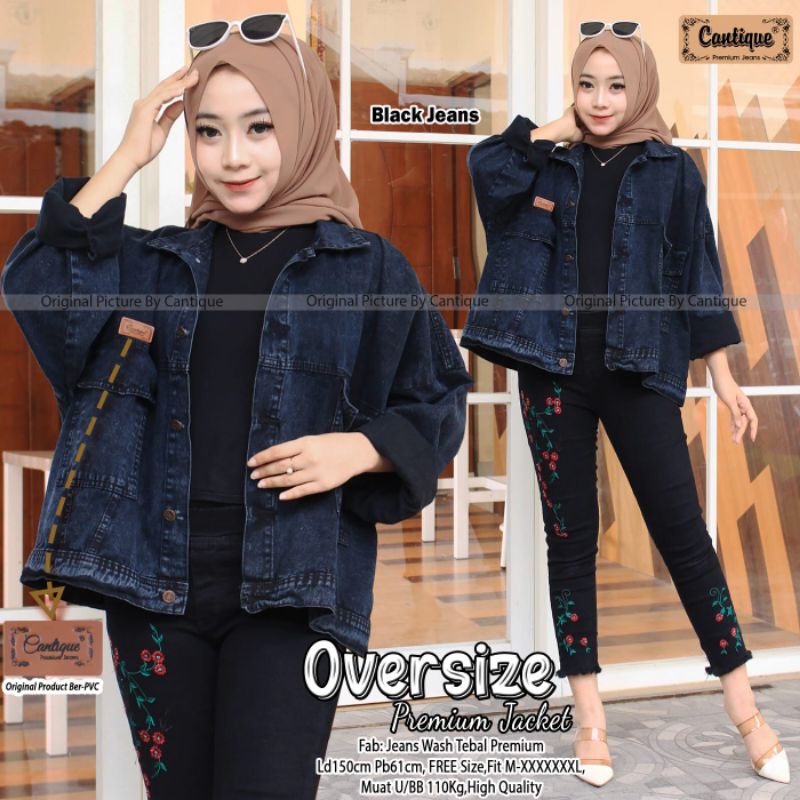 BAJU ATASAN WANITA JUMBO BIG SIZE JAKET LD 150  // OVERSIZE PREMIUM JACKET BY AD HIJAB FASHION HQ