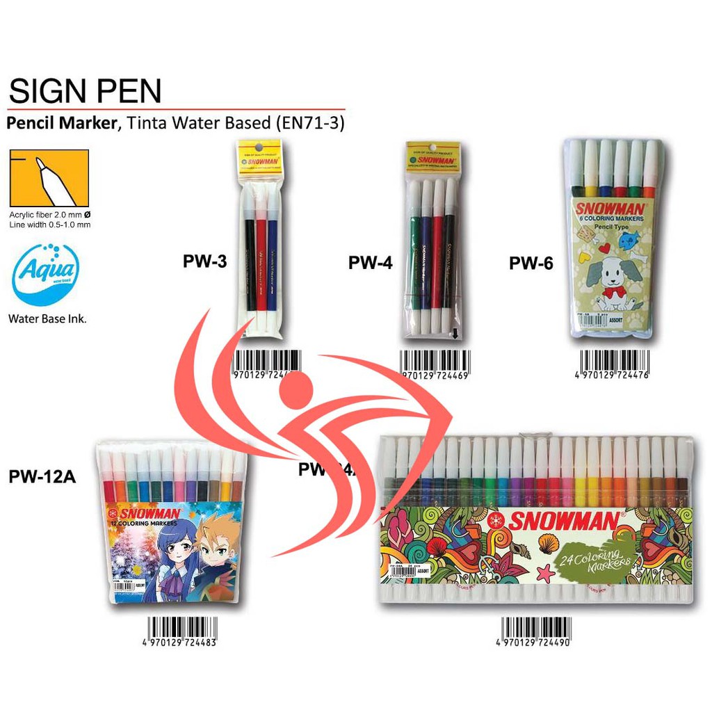 

Pencil warna snowman marker