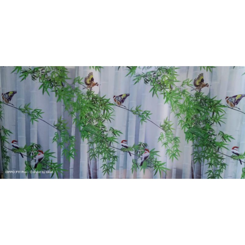 Fiber plastik penutup pagar motif Alam Burung GOLDFINCH (harga 1 meter)