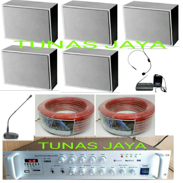PAKET SPEAKER TOA MIC DAN AMPLI SANSUI