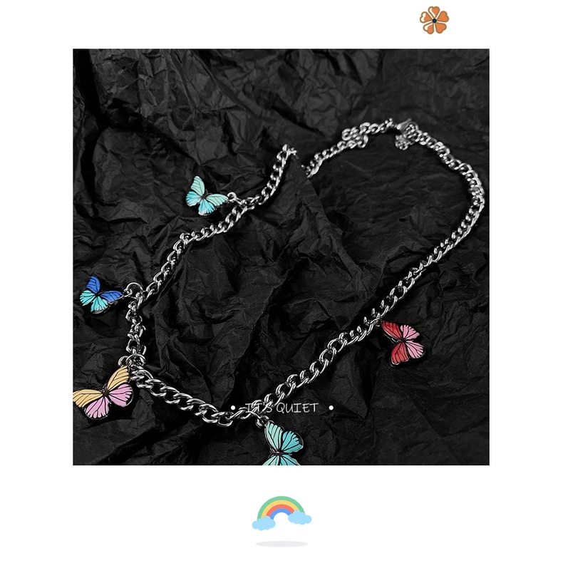In berwarna kalung kupu-kupu Gadis Eropa dan Amerika retro Lisa gaya yang sama kalung kepribadian ka